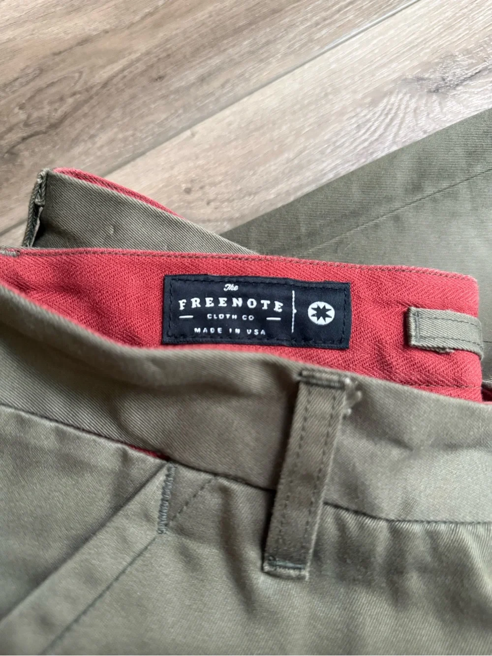 The Freenote Cloth Cotton Pants Men Size 32x31 Casual Chino Selvedge Olive Green